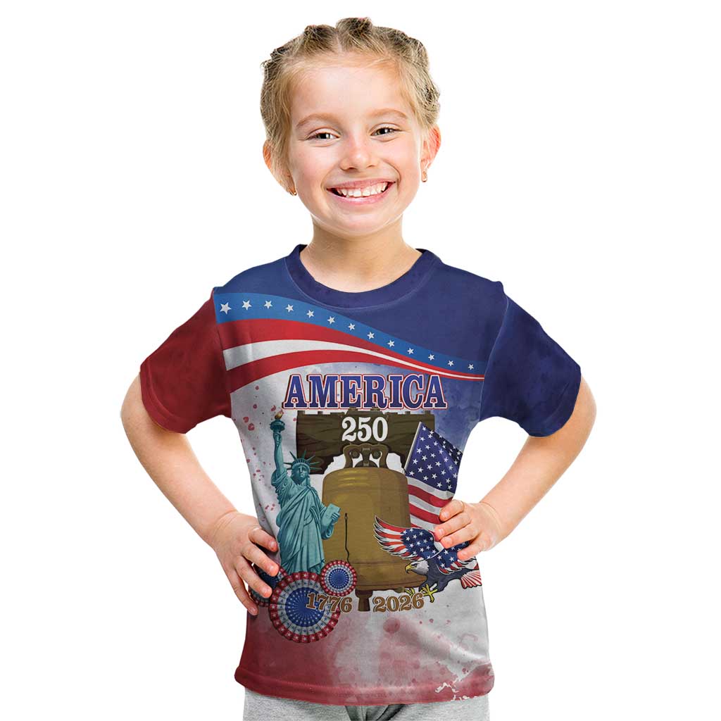 United States 4th Of July Kid T Shirt 250th Anniversary Liberty Bell - Wonder Print Shop