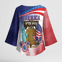 United States 4th Of July Kimono Sleeve Blouse 250th Anniversary Liberty Bell - Wonder Print Shop