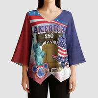 United States 4th Of July Kimono Sleeve Blouse 250th Anniversary Liberty Bell - Wonder Print Shop