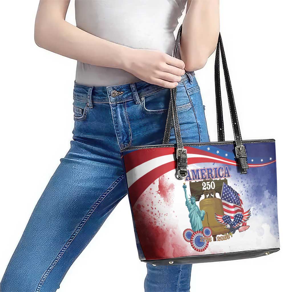 United States 4th Of July Leather Tote Bag 250th Anniversary Liberty Bell - Wonder Print Shop