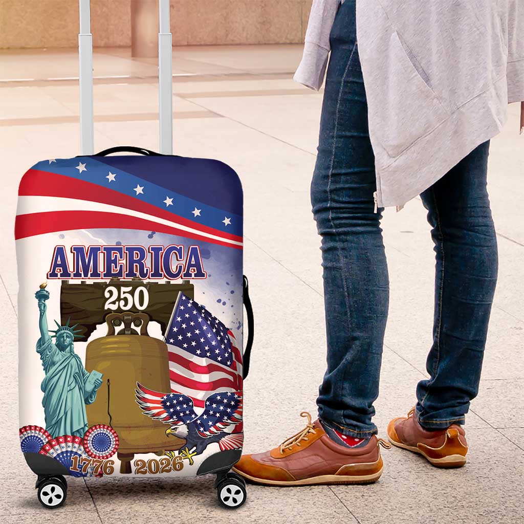 United States 4th Of July Luggage Cover 250th Anniversary Liberty Bell - Wonder Print Shop