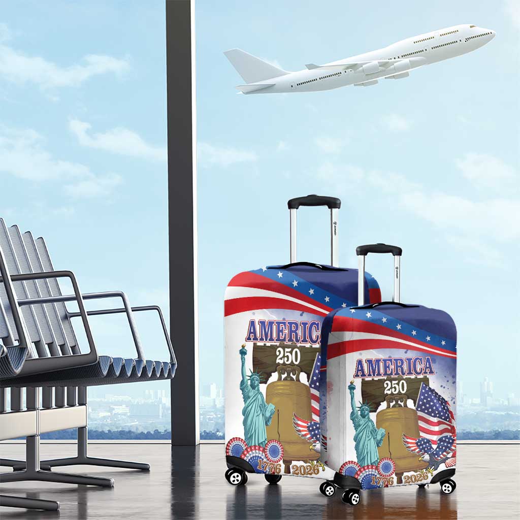 United States 4th Of July Luggage Cover 250th Anniversary Liberty Bell - Wonder Print Shop