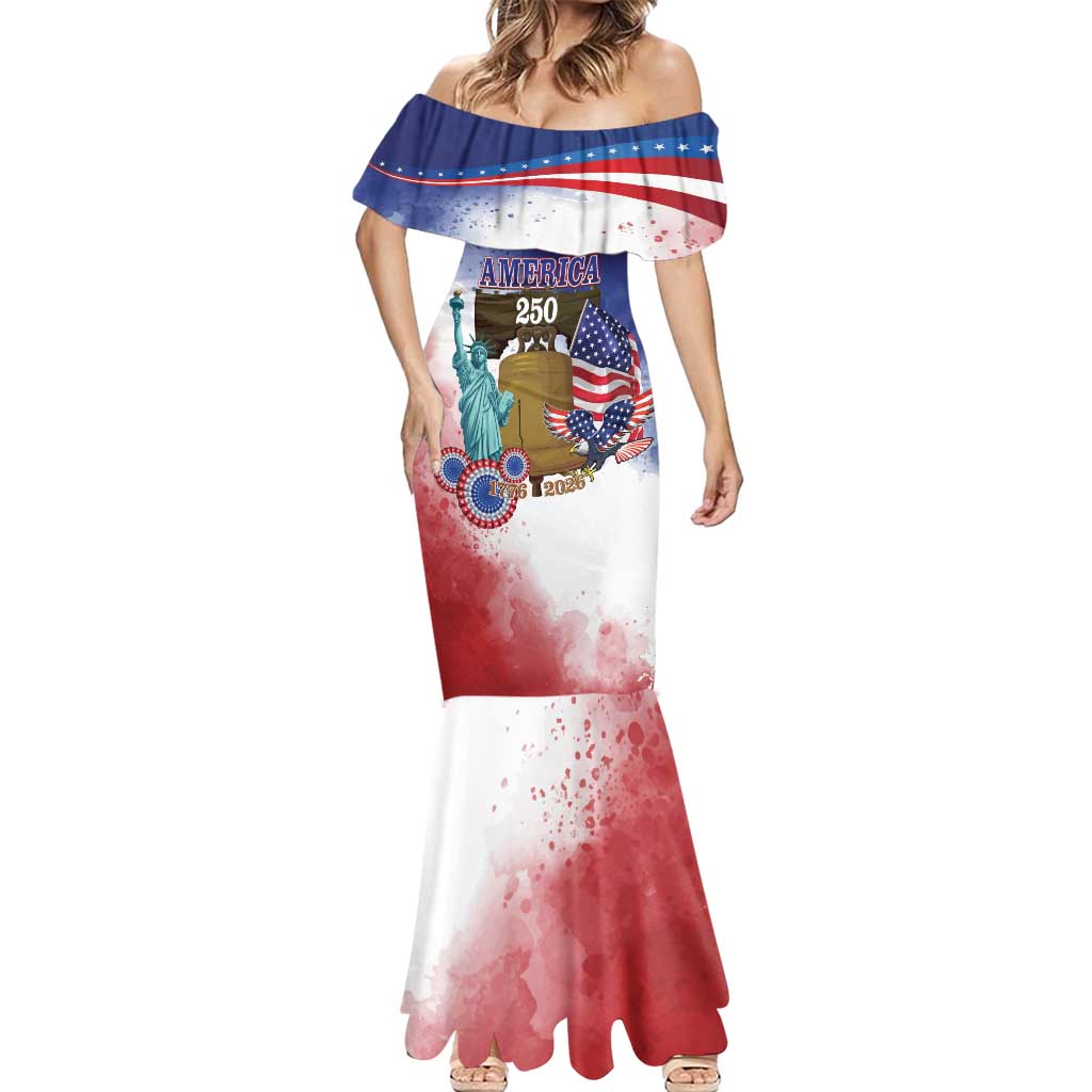 United States 4th Of July Mermaid Dress 250th Anniversary Liberty Bell - Wonder Print Shop