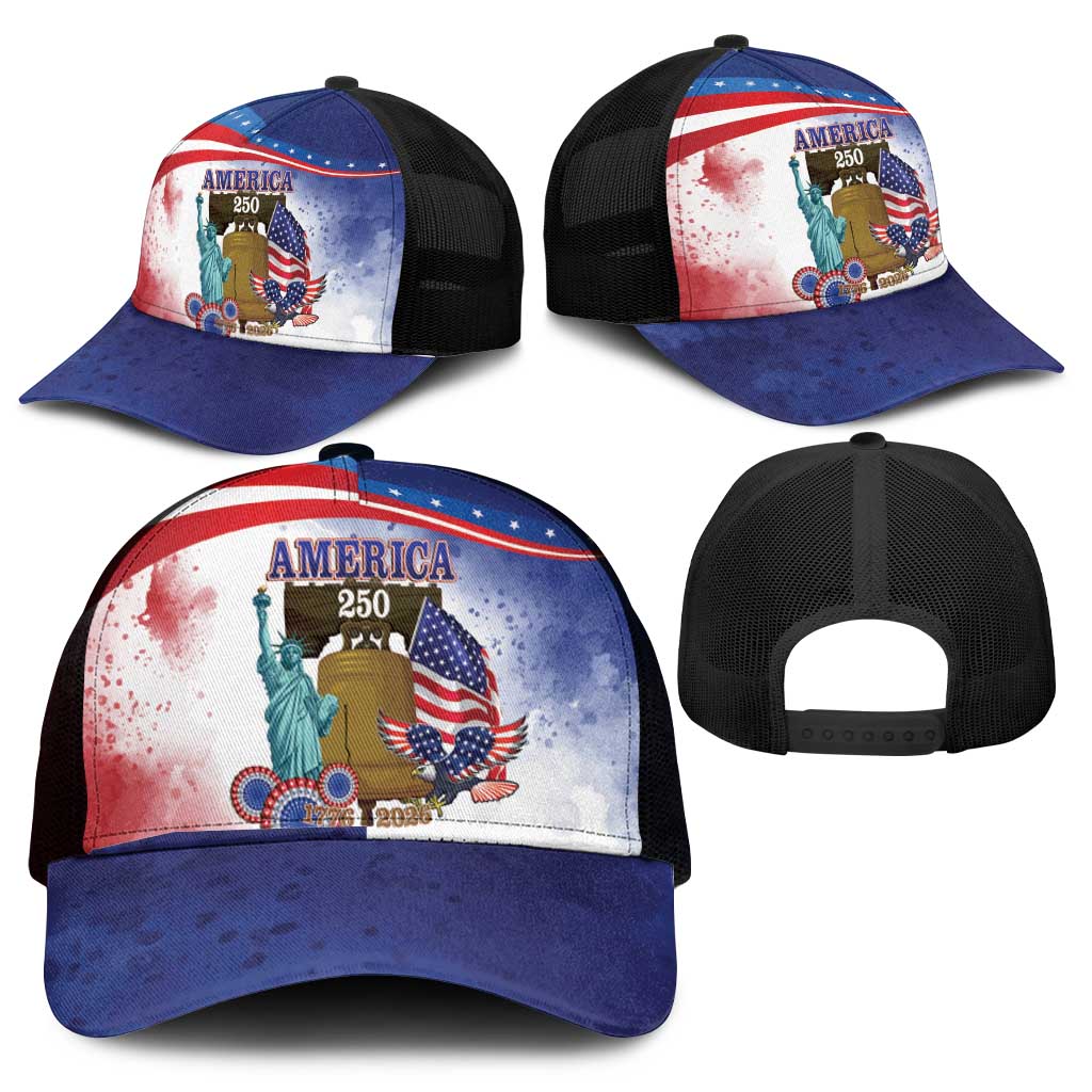 United States 4th Of July Mesh Trucker Cap 250th Anniversary Liberty Bell - Wonder Print Shop