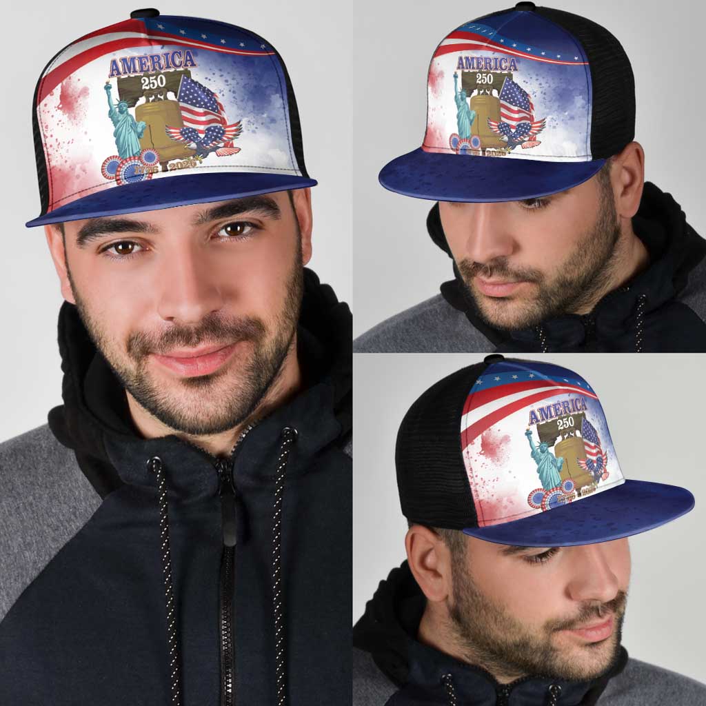 United States 4th Of July Mesh Trucker Cap 250th Anniversary Liberty Bell - Wonder Print Shop