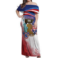 United States 4th Of July Off Shoulder Maxi Dress 250th Anniversary Liberty Bell - Wonder Print Shop