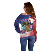 United States 4th Of July Off Shoulder Sweater 250th Anniversary Liberty Bell - Wonder Print Shop