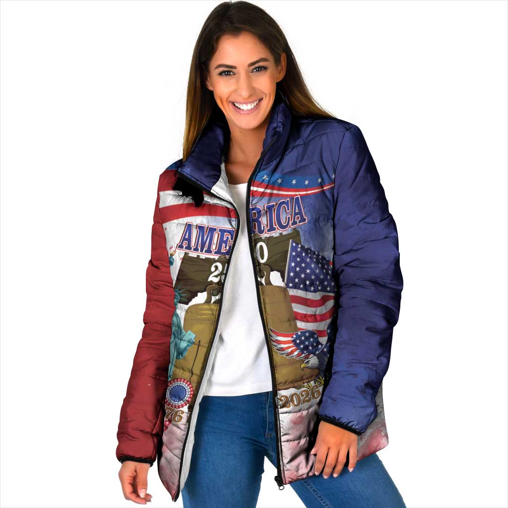 United States 4th Of July Padded Jacket 250th Anniversary Liberty Bell - Wonder Print Shop