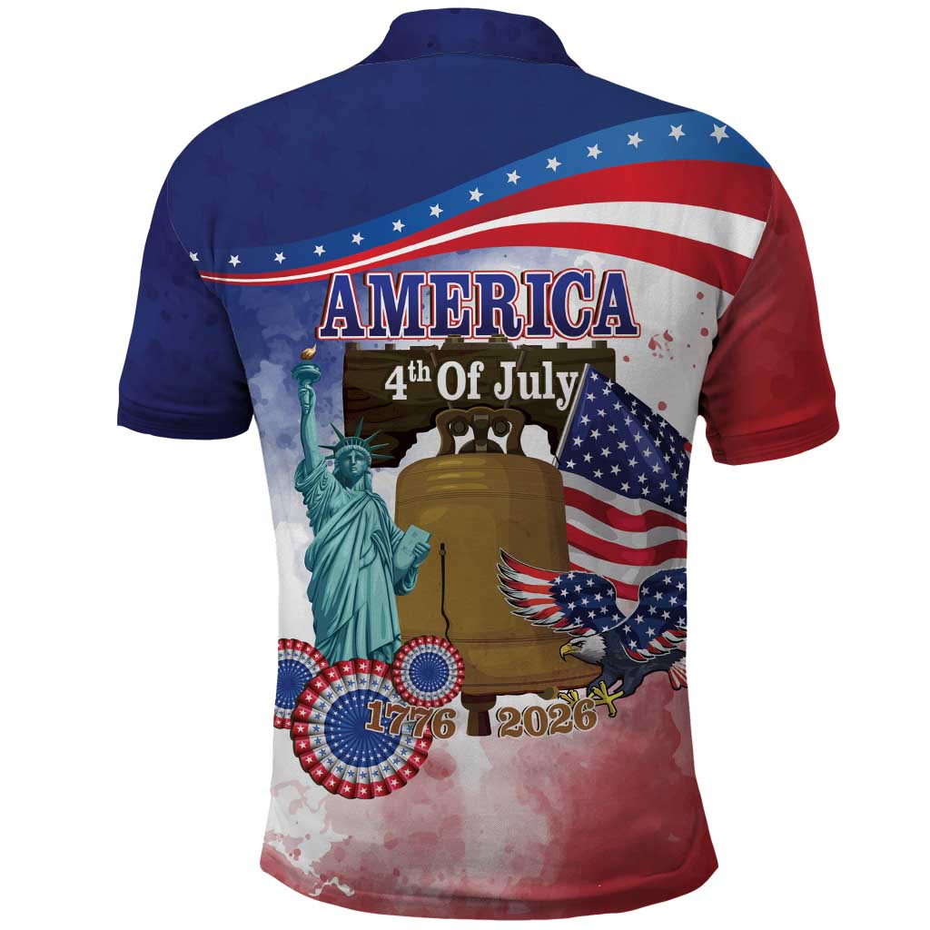 United States 4th Of July Polo Shirt 250th Anniversary Liberty Bell - Wonder Print Shop