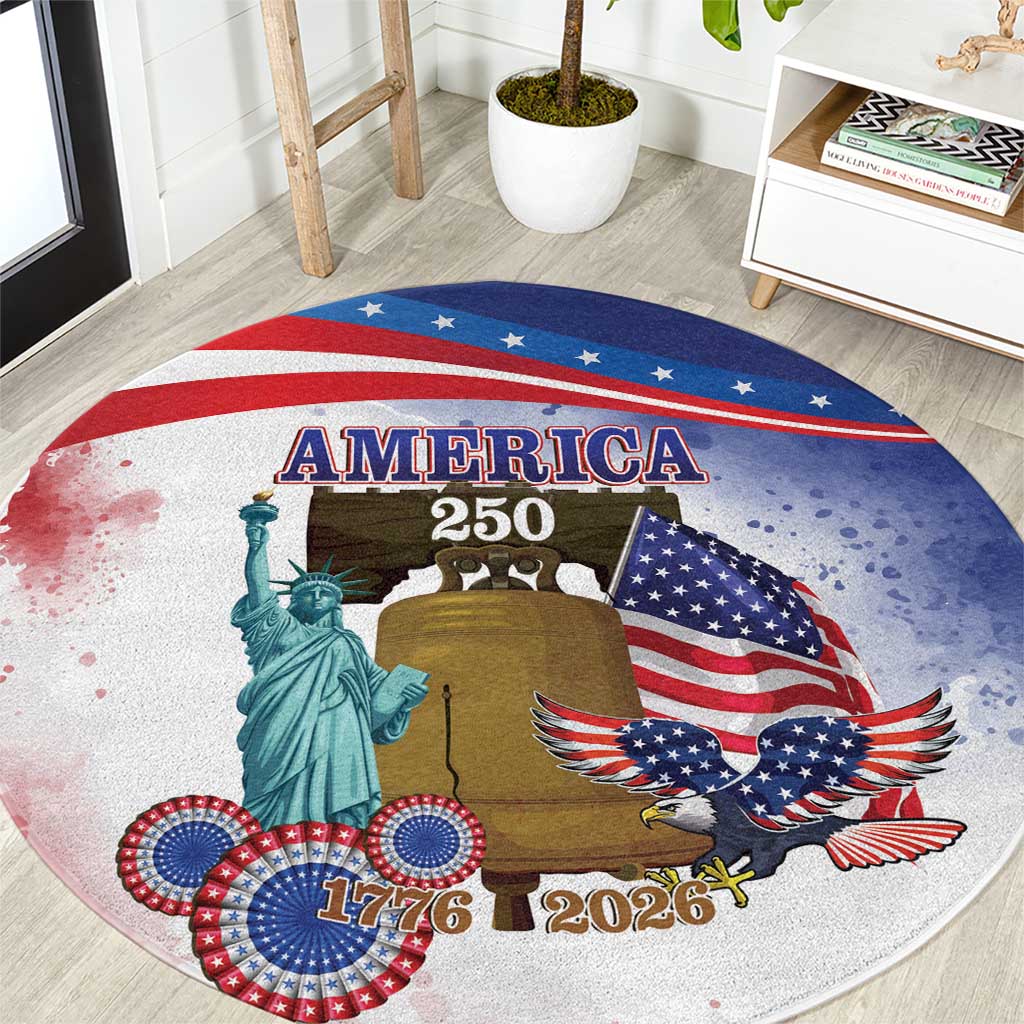 United States 4th Of July Round Carpet 250th Anniversary Liberty Bell - Wonder Print Shop
