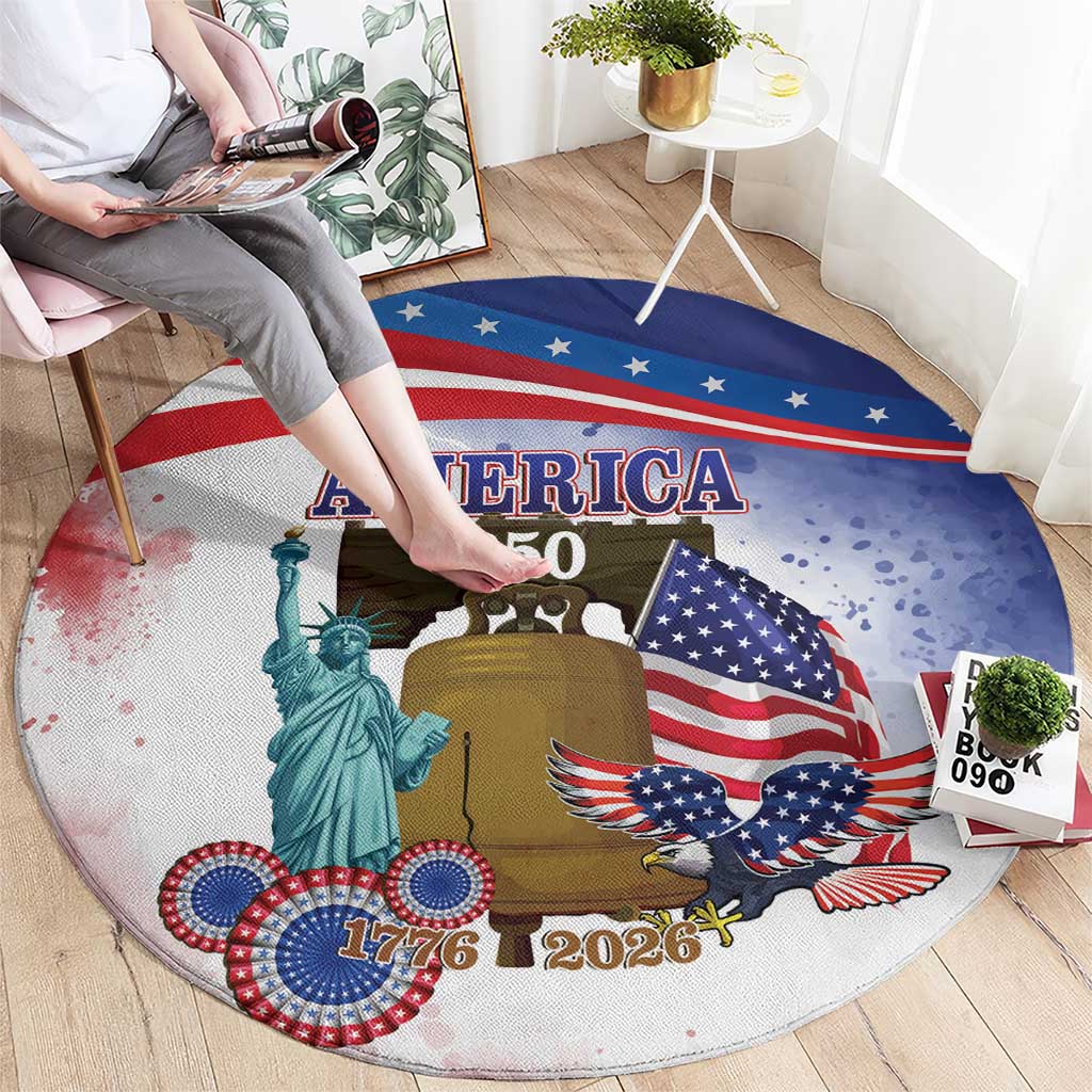 United States 4th Of July Round Carpet 250th Anniversary Liberty Bell - Wonder Print Shop