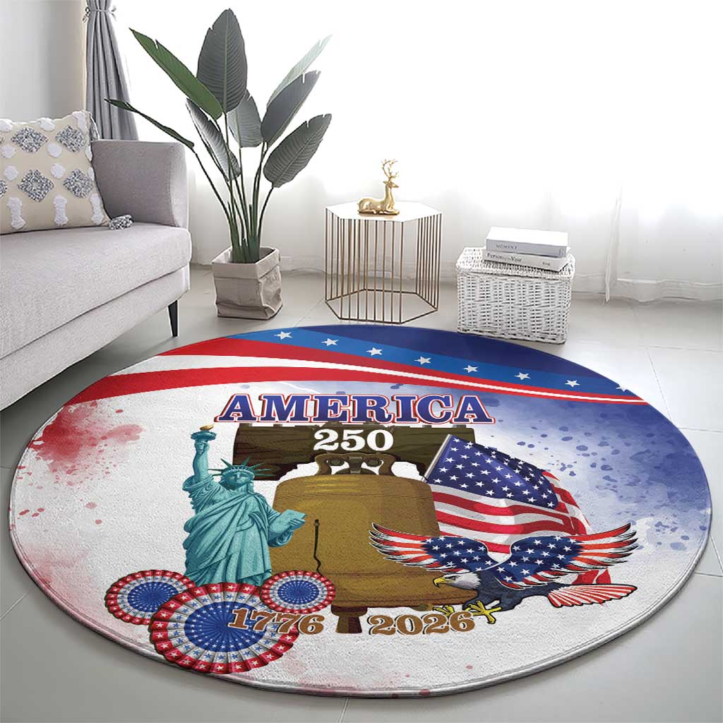 United States 4th Of July Round Carpet 250th Anniversary Liberty Bell - Wonder Print Shop