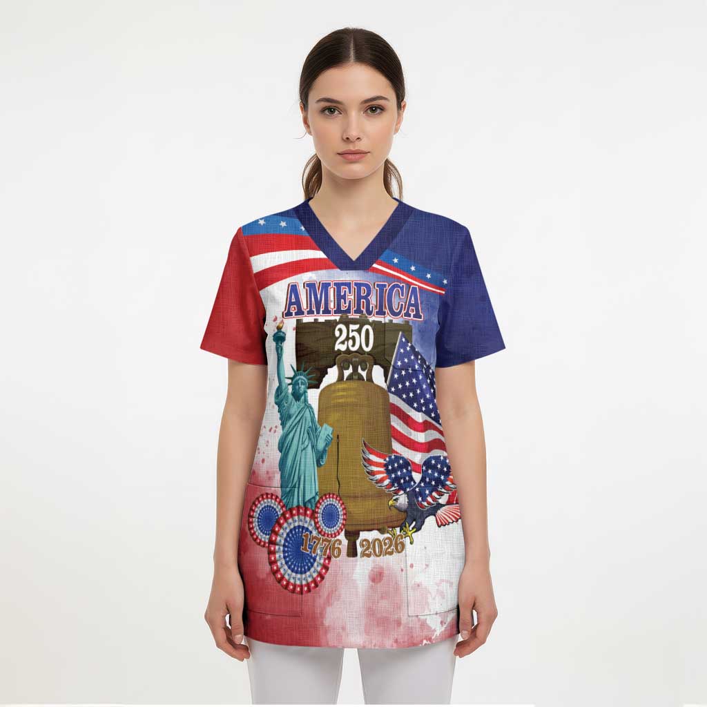United States 4th Of July Scrub Top 250th Anniversary Liberty Bell - Wonder Print Shop