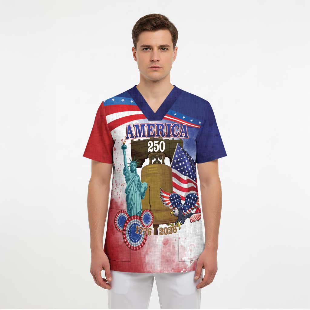 United States 4th Of July Scrub Top 250th Anniversary Liberty Bell - Wonder Print Shop