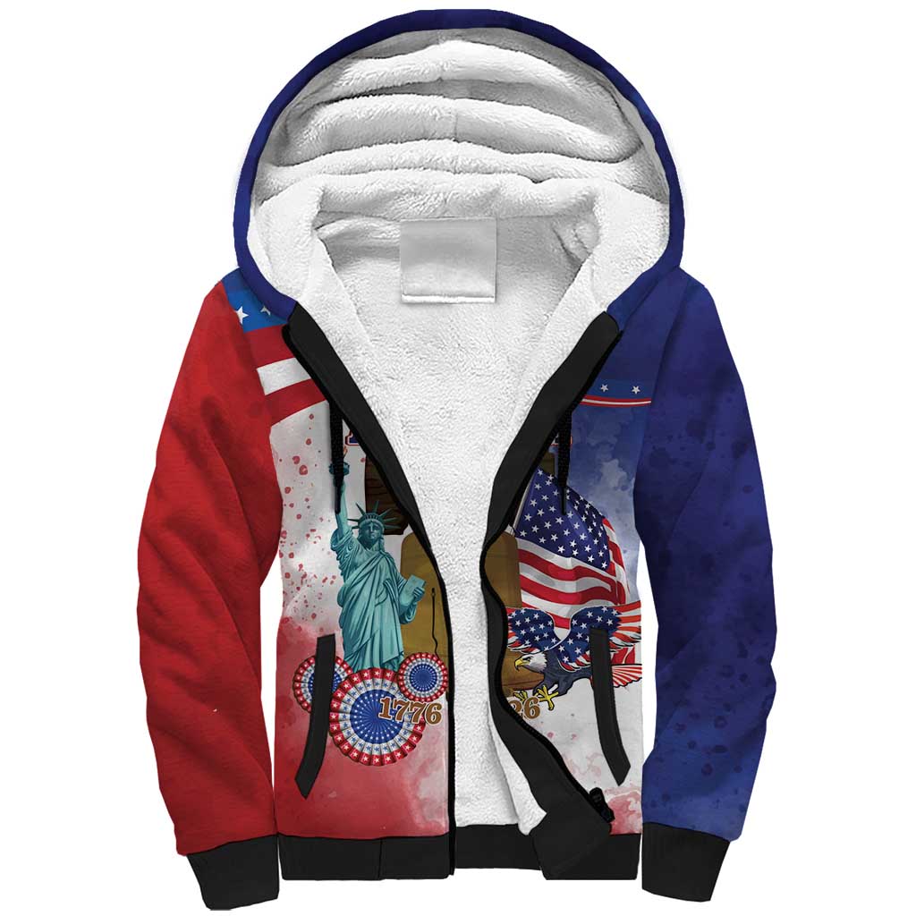 United States 4th Of July Sherpa Hoodie 250th Anniversary Liberty Bell - Wonder Print Shop