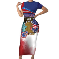 United States 4th Of July Short Sleeve Bodycon Dress 250th Anniversary Liberty Bell - Wonder Print Shop