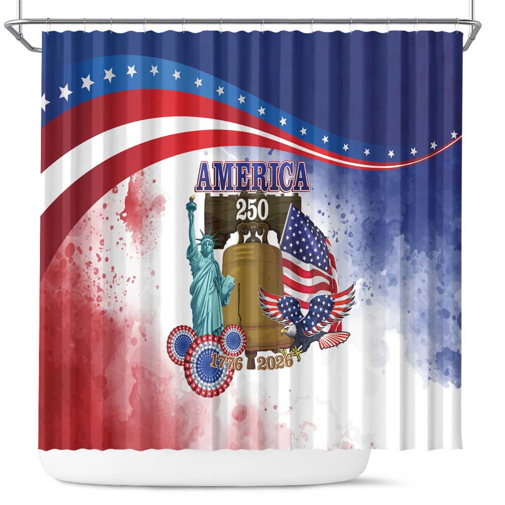 United States 4th Of July Shower Curtain 250th Anniversary Liberty Bell - Wonder Print Shop