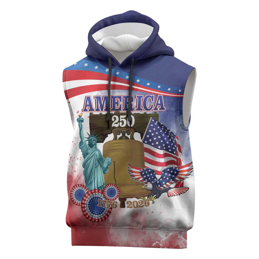United States 4th Of July Sleeveless Hoodie 250th Anniversary Liberty Bell - Wonder Print Shop