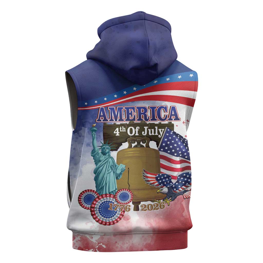 United States 4th Of July Sleeveless Hoodie 250th Anniversary Liberty Bell - Wonder Print Shop