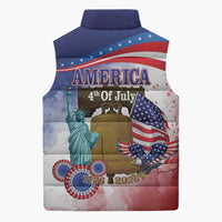 United States 4th Of July Sleeveless Puffer Jacket 250th Anniversary Liberty Bell - Wonder Print Shop