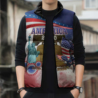 United States 4th Of July Sleeveless Puffer Jacket 250th Anniversary Liberty Bell - Wonder Print Shop