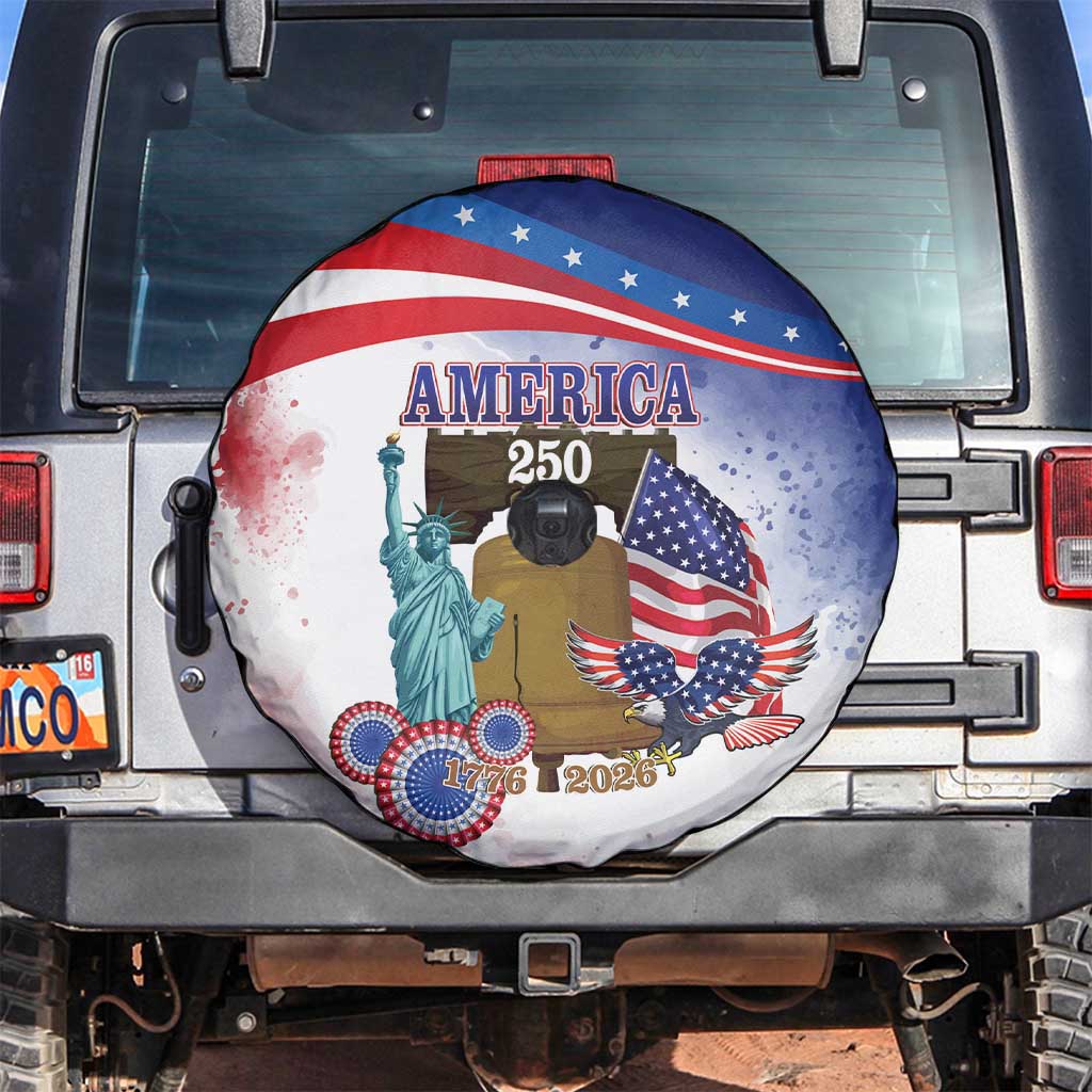 United States 4th Of July Spare Tire Cover 250th Anniversary Liberty Bell - Wonder Print Shop