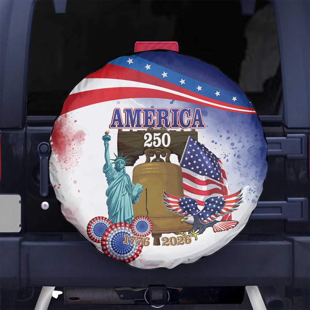 United States 4th Of July Spare Tire Cover 250th Anniversary Liberty Bell - Wonder Print Shop