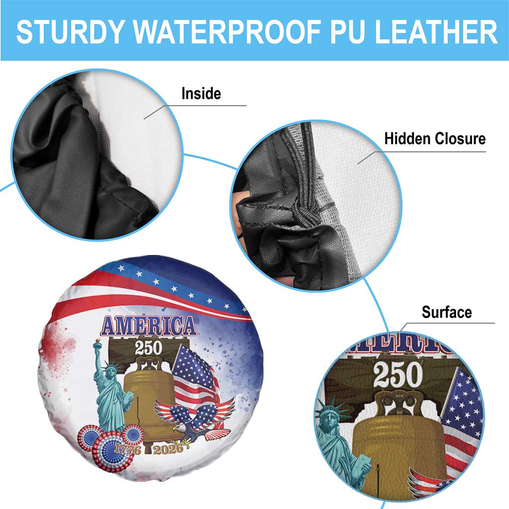 United States 4th Of July Spare Tire Cover 250th Anniversary Liberty Bell - Wonder Print Shop