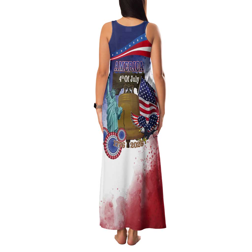 United States 4th Of July Tank Maxi Dress 250th Anniversary Liberty Bell - Wonder Print Shop