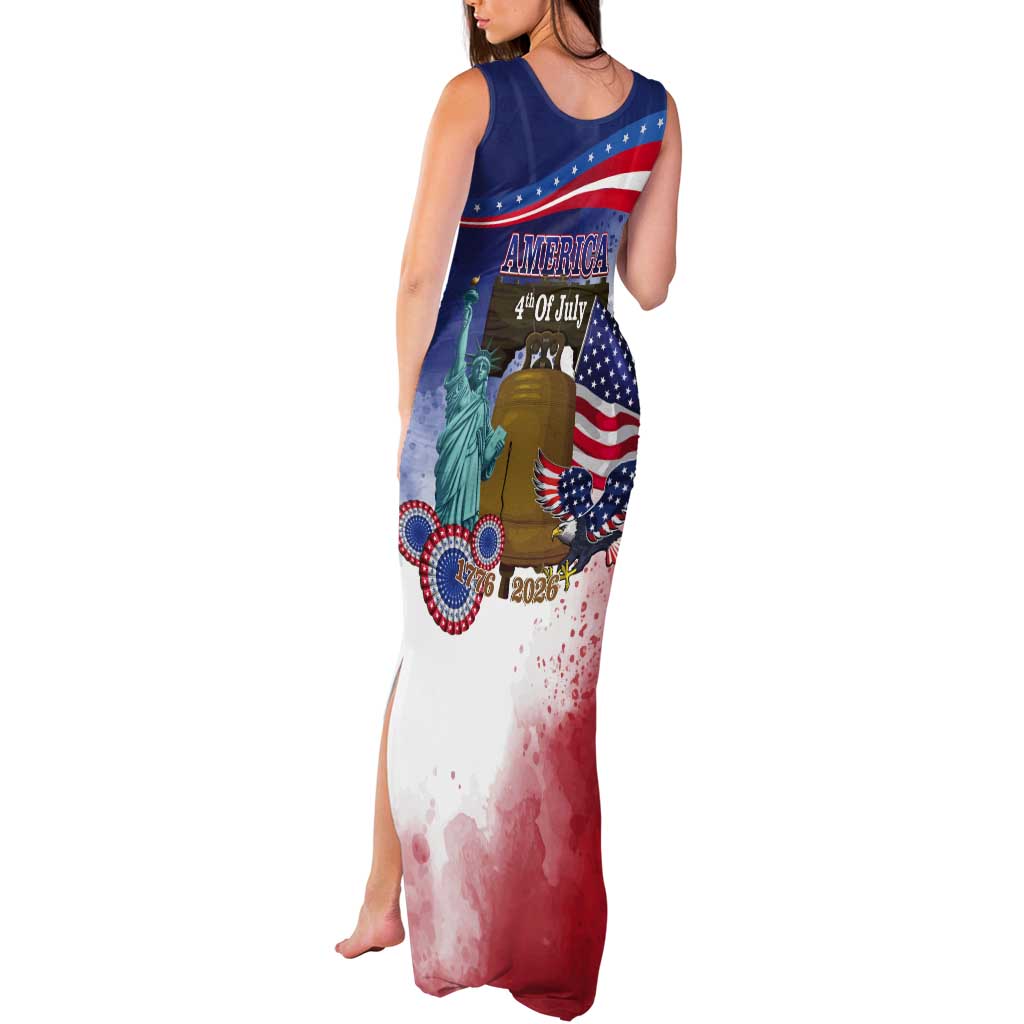 United States 4th Of July Tank Maxi Dress 250th Anniversary Liberty Bell - Wonder Print Shop