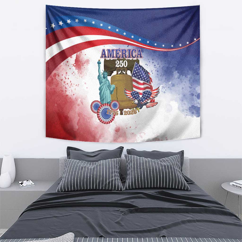 United States 4th Of July Tapestry 250th Anniversary Liberty Bell - Wonder Print Shop