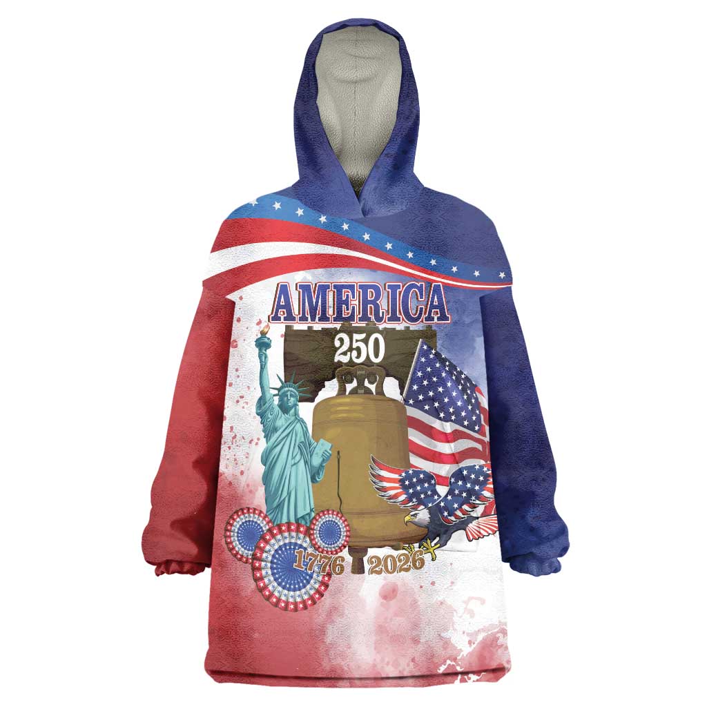 United States 4th Of July Wearable Blanket Hoodie 250th Anniversary Liberty Bell - Wonder Print Shop