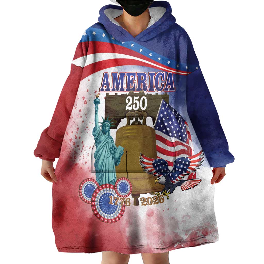 United States 4th Of July Wearable Blanket Hoodie 250th Anniversary Liberty Bell - Wonder Print Shop