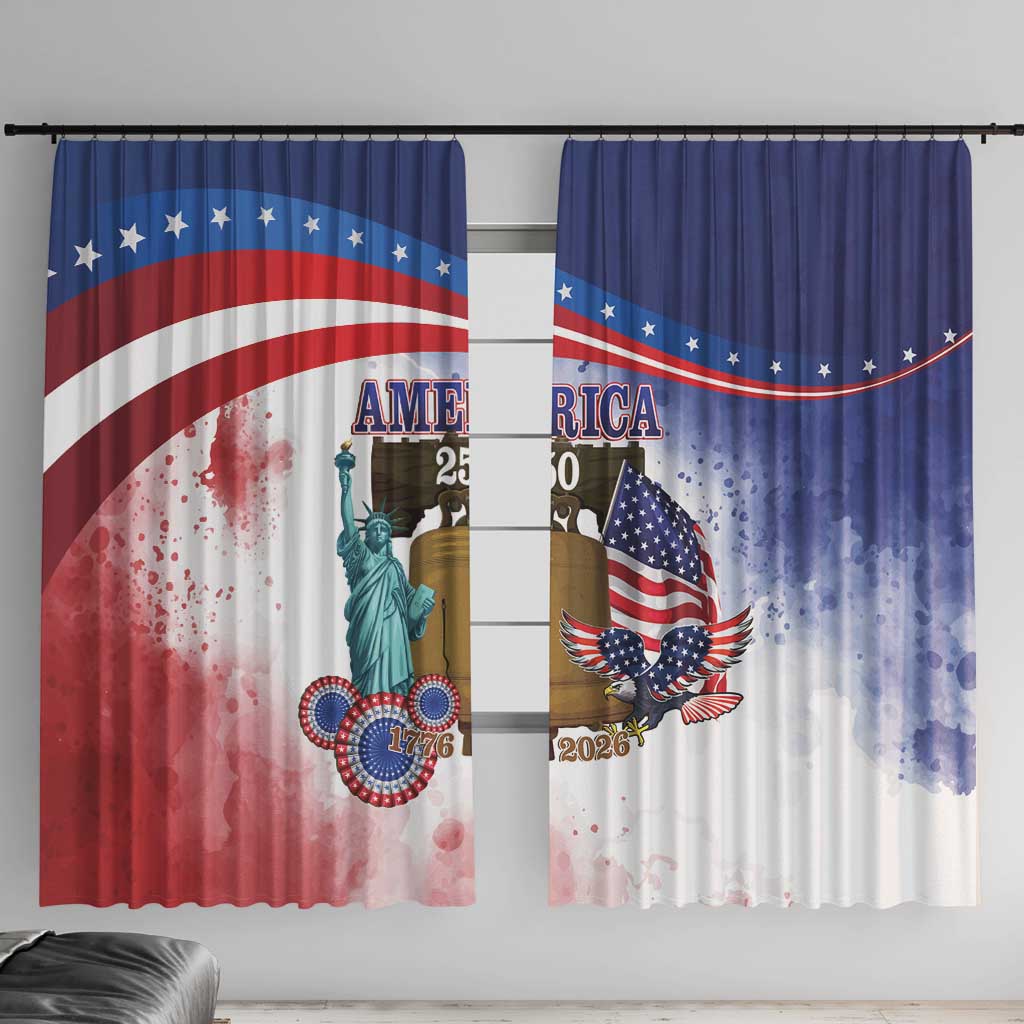 United States 4th Of July Window Curtain 250th Anniversary Liberty Bell - Wonder Print Shop