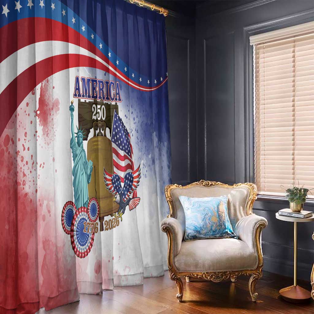 United States 4th Of July Window Curtain 250th Anniversary Liberty Bell - Wonder Print Shop
