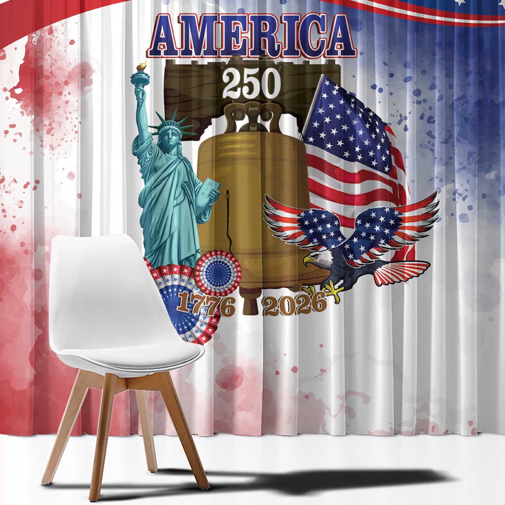 United States 4th Of July Window Curtain 250th Anniversary Liberty Bell - Wonder Print Shop