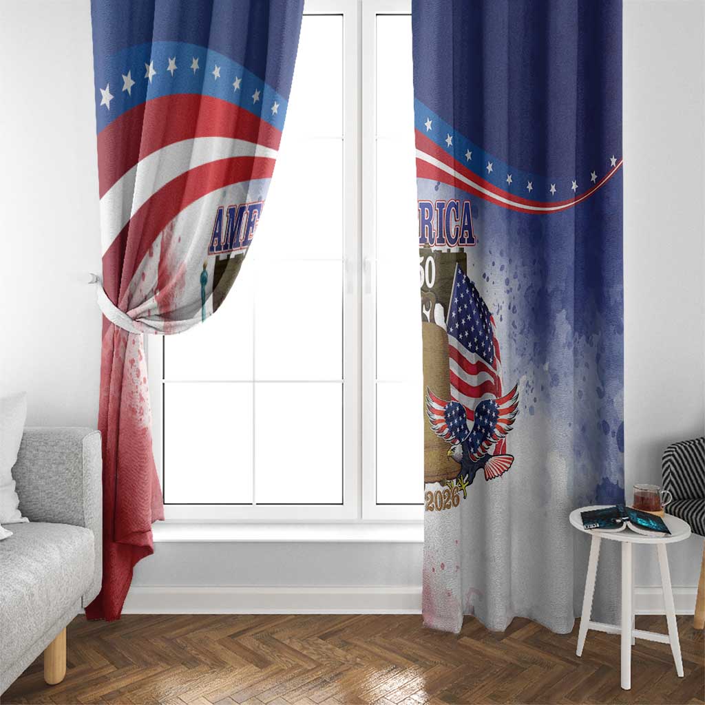 United States 4th Of July Window Curtain 250th Anniversary Liberty Bell - Wonder Print Shop