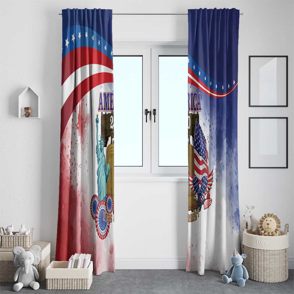 United States 4th Of July Window Curtain 250th Anniversary Liberty Bell - Wonder Print Shop