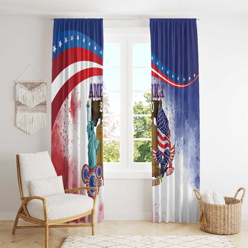 United States 4th Of July Window Curtain 250th Anniversary Liberty Bell - Wonder Print Shop