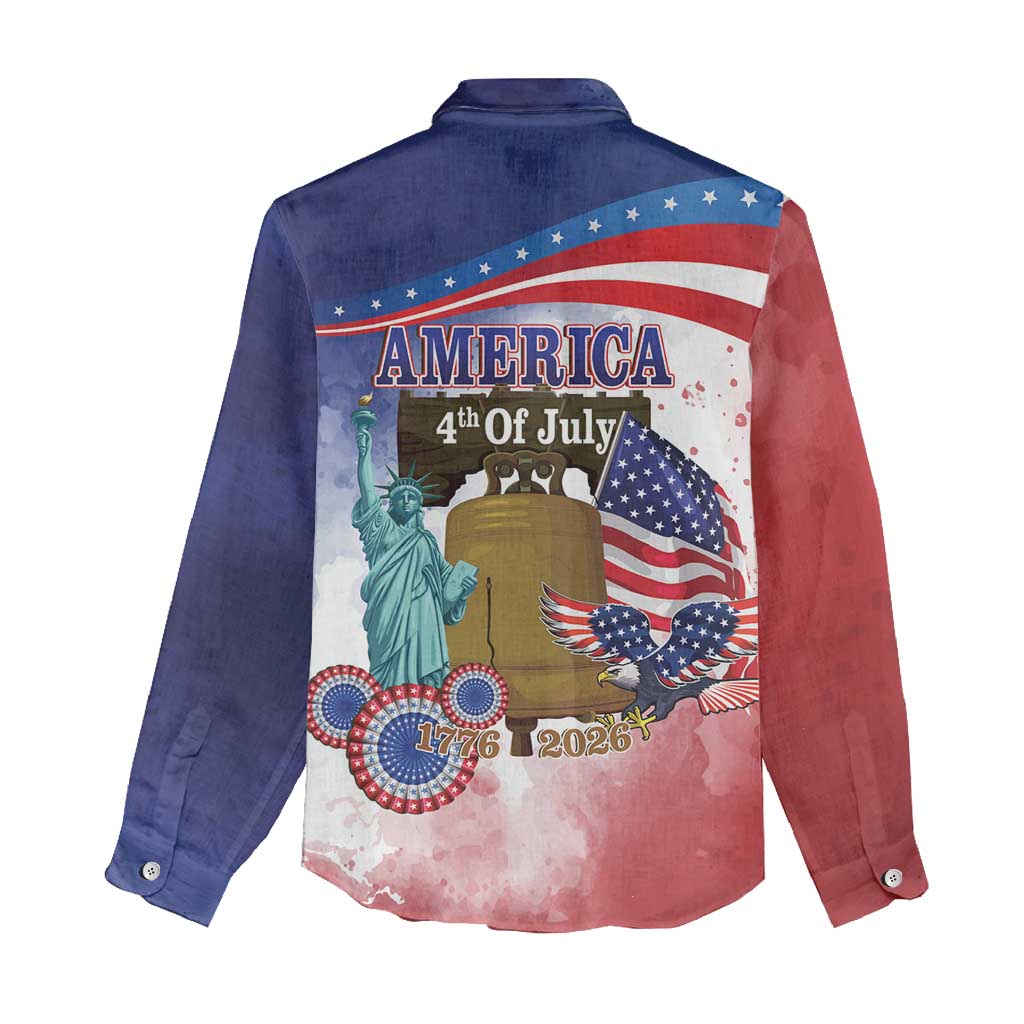 United States 4th Of July Women Casual Shirt 250th Anniversary Liberty Bell - Wonder Print Shop