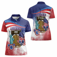 United States 4th Of July Women Polo Shirt 250th Anniversary Liberty Bell - Wonder Print Shop