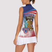 United States 4th Of July Women Sleeveless Polo Shirt 250th Anniversary Liberty Bell - Wonder Print Shop