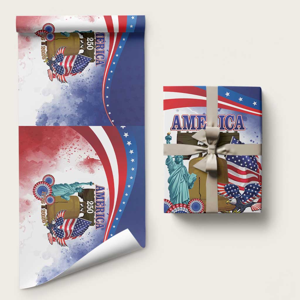 United States 4th Of July Wrapping Paper 250th Anniversary Liberty Bell - Wonder Print Shop