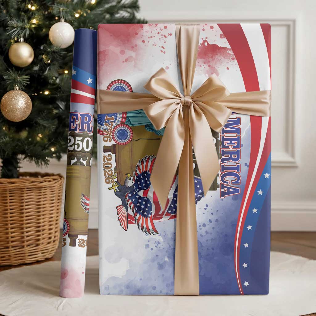 United States 4th Of July Wrapping Paper 250th Anniversary Liberty Bell - Wonder Print Shop