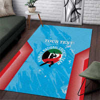 Custom Kuwait Cricket Area Rug Go Champions Grunge Style - Wonder Print Shop