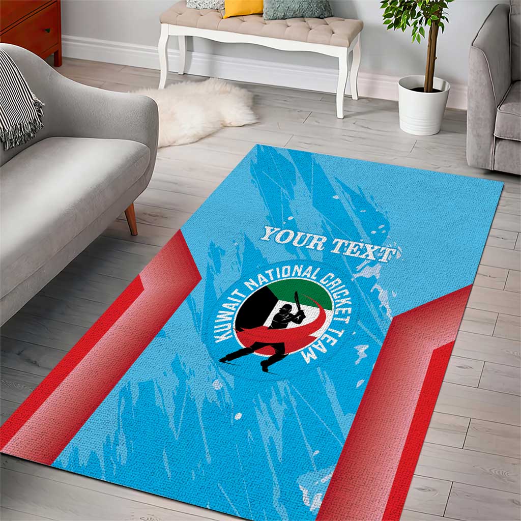 Custom Kuwait Cricket Area Rug Go Champions Grunge Style - Wonder Print Shop
