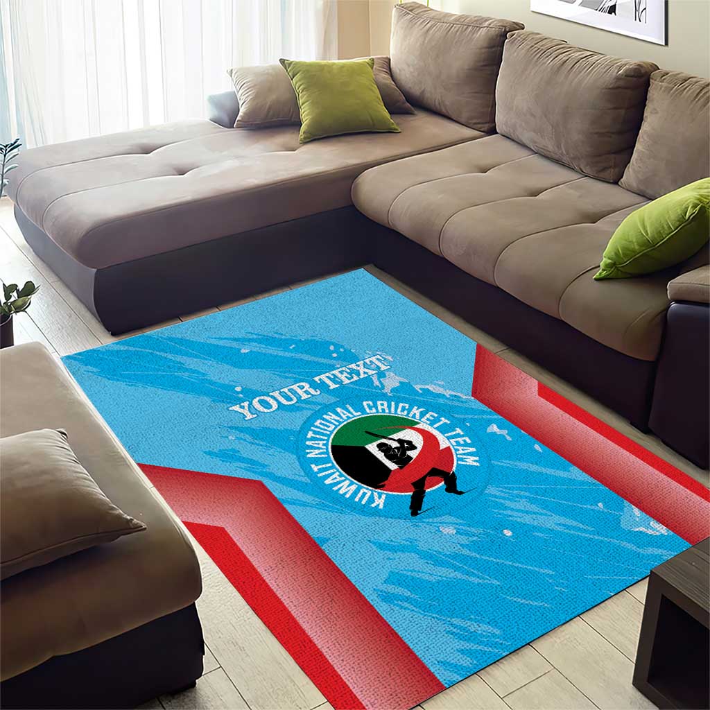 Custom Kuwait Cricket Area Rug Go Champions Grunge Style - Wonder Print Shop