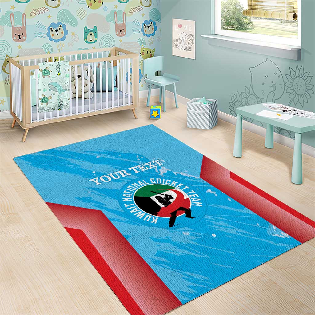 Custom Kuwait Cricket Area Rug Go Champions Grunge Style - Wonder Print Shop