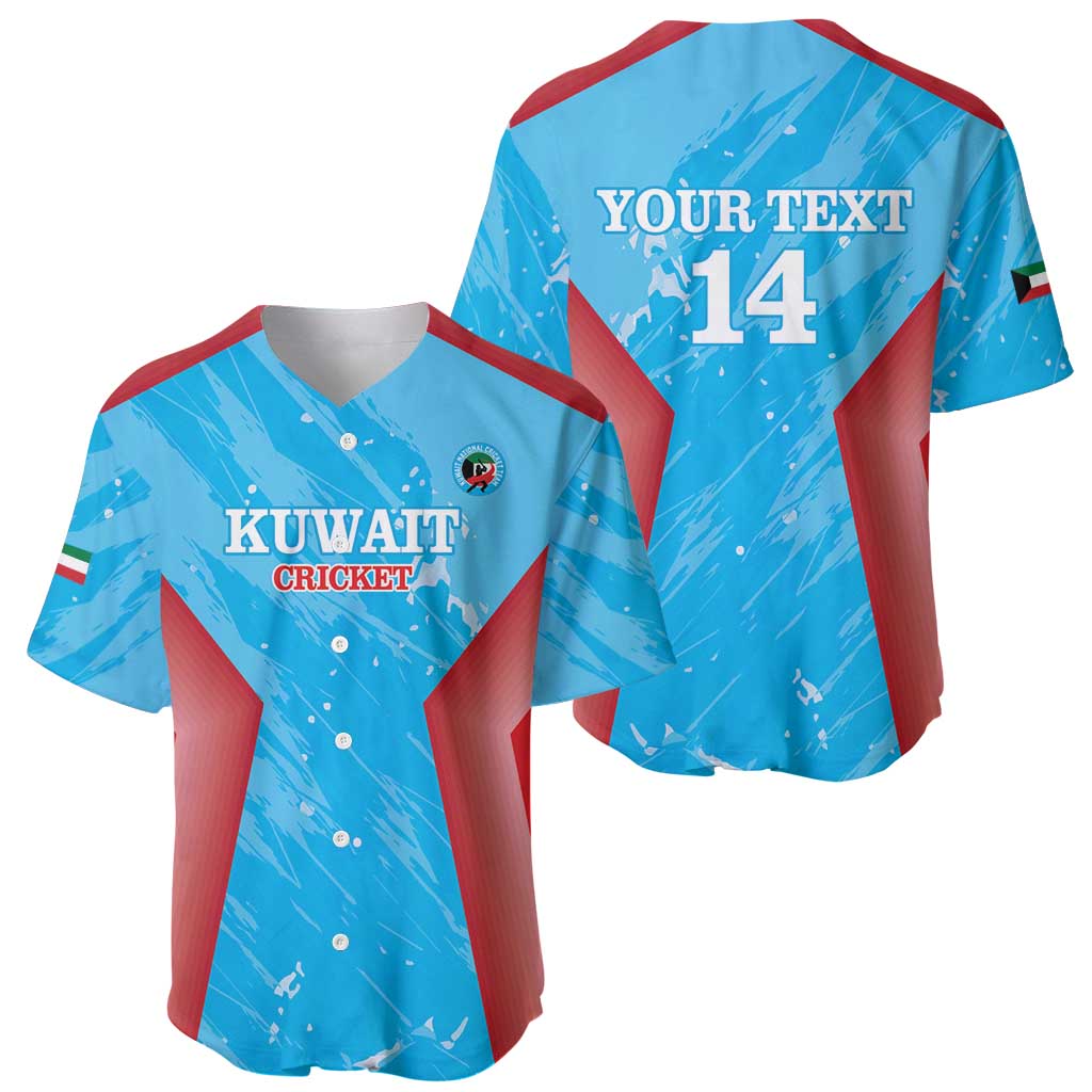 Custom Kuwait Cricket Baseball Jersey Go Champions Grunge Style - Wonder Print Shop