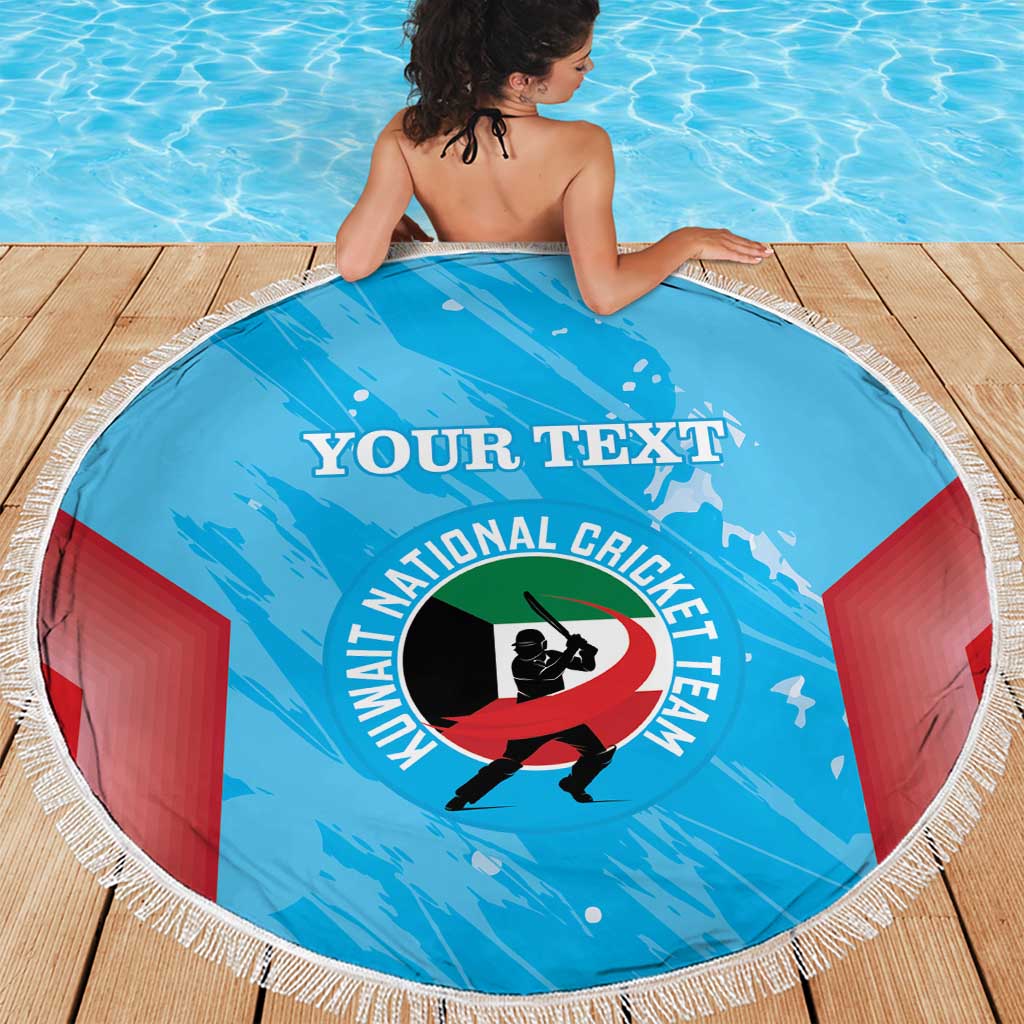 Custom Kuwait Cricket Beach Blanket Go Champions Grunge Style - Wonder Print Shop